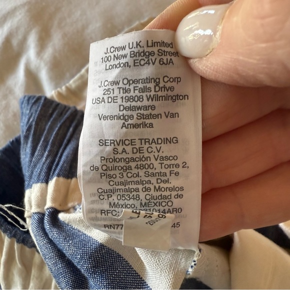 Madewell Huston Pull-On Crop Linen Pants in Stripe - Size Large - Picture 10 of 12